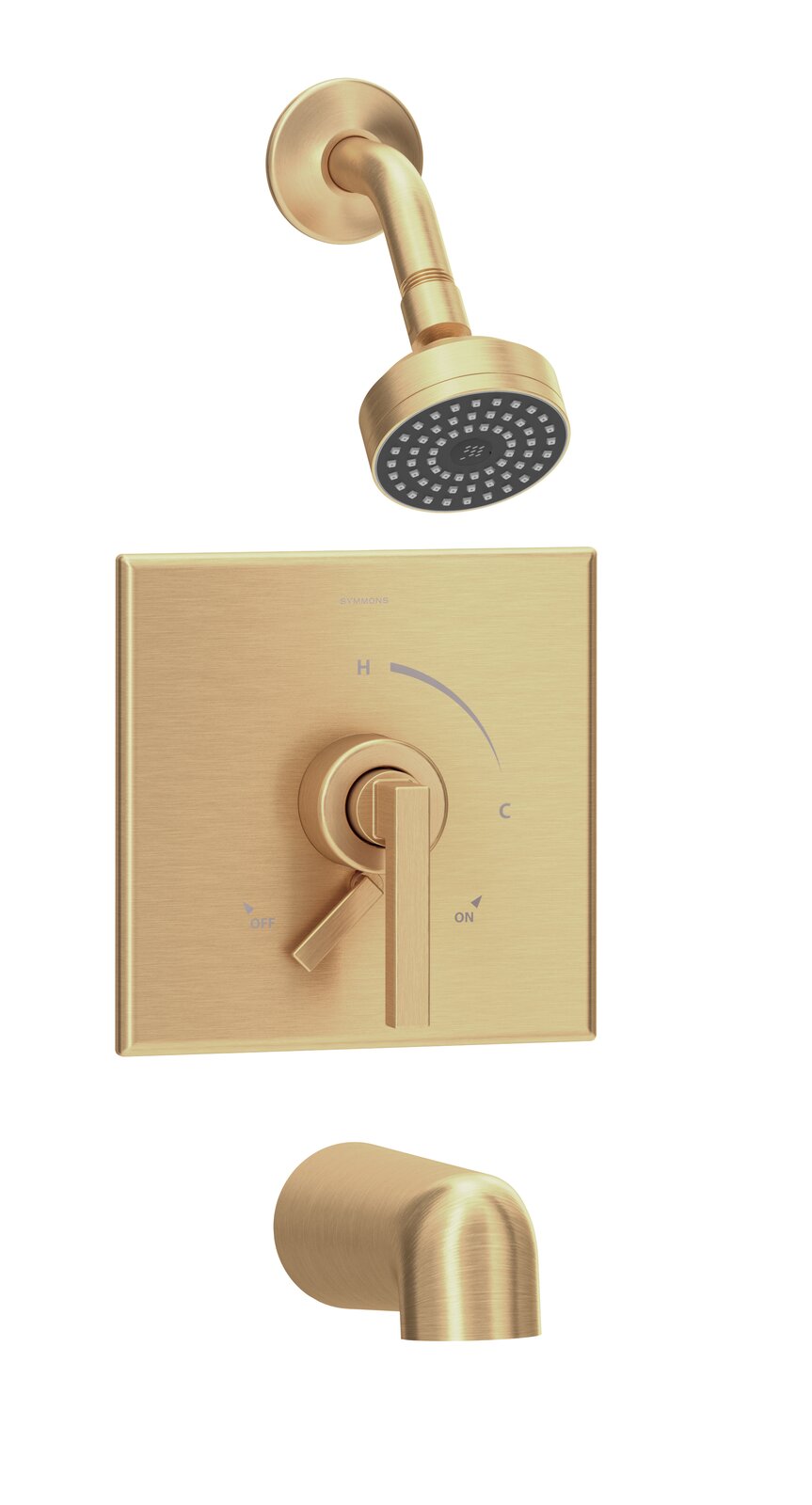 Aquacubic gebürstetes Gold, Wandmontage, komplettes Duschsystem, Wanne und Duscharmatur