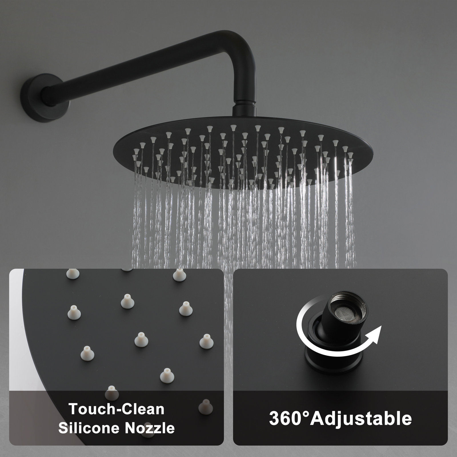 Aquacubic Black Duscharmatur-Duschsystem mit Handbrause