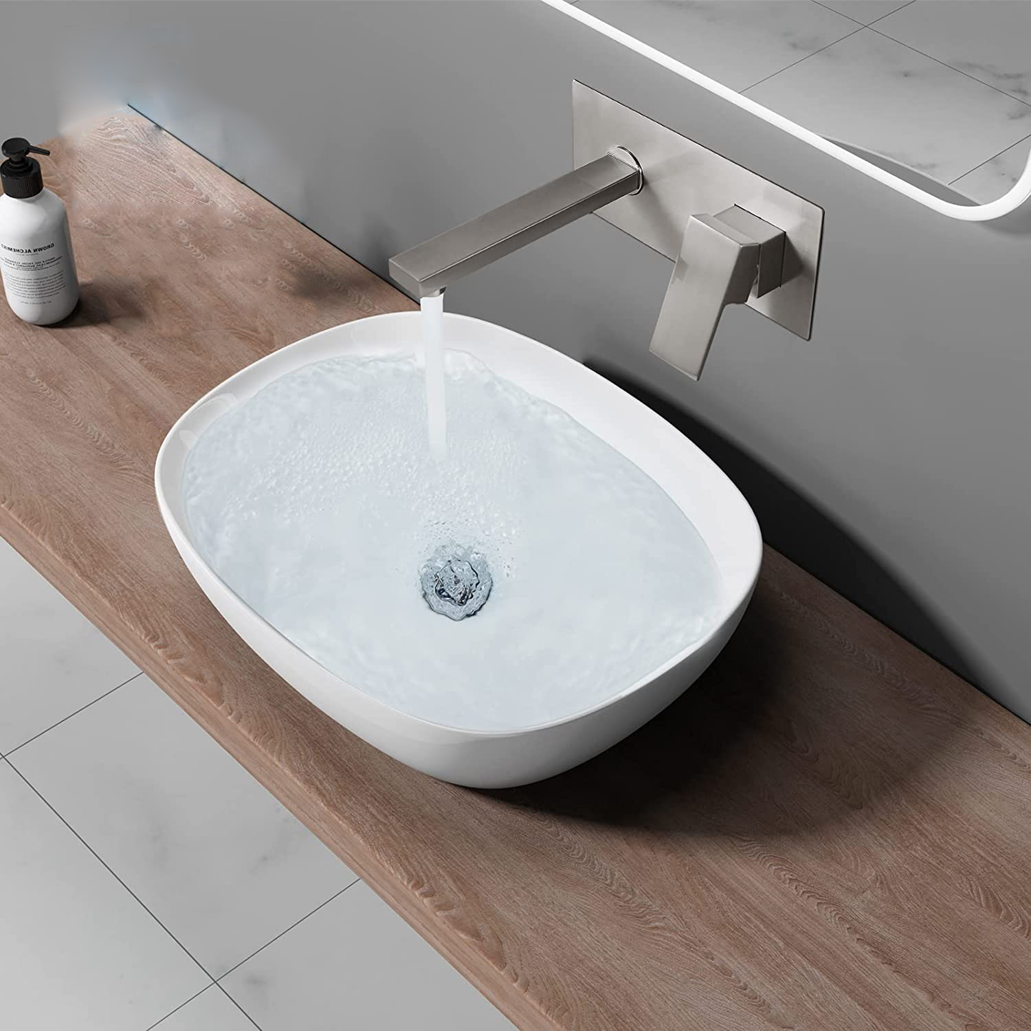 Cupc CE Wandmontierter Doppelgriff-Badezimmer-Waschraum-Waschraum-Waschtisch-Wasserhahn