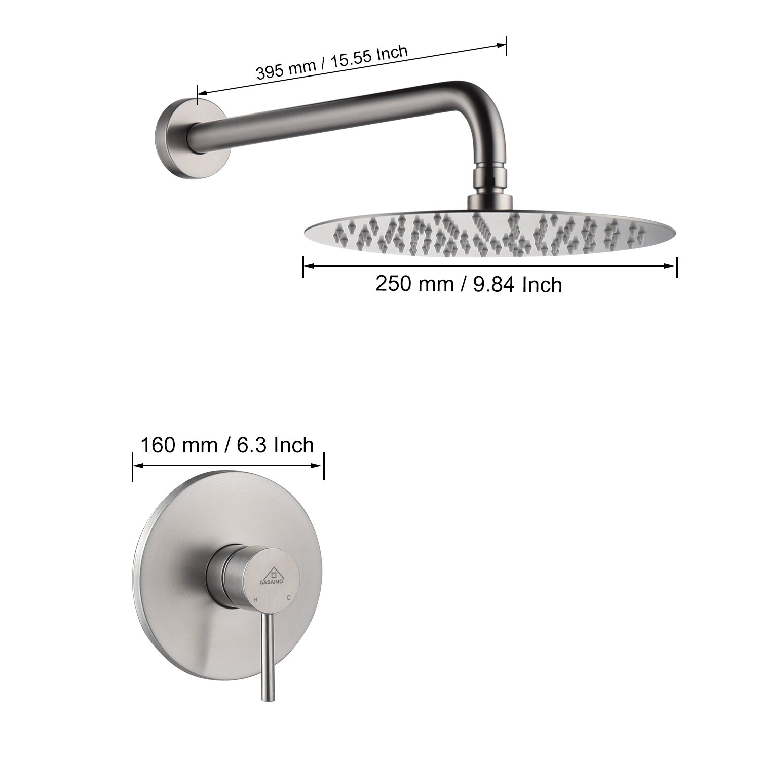 Aquacubic Wandmontage-Regen-Druckausgleichs-Badewannen- und Duschsystem mit Einbauventil