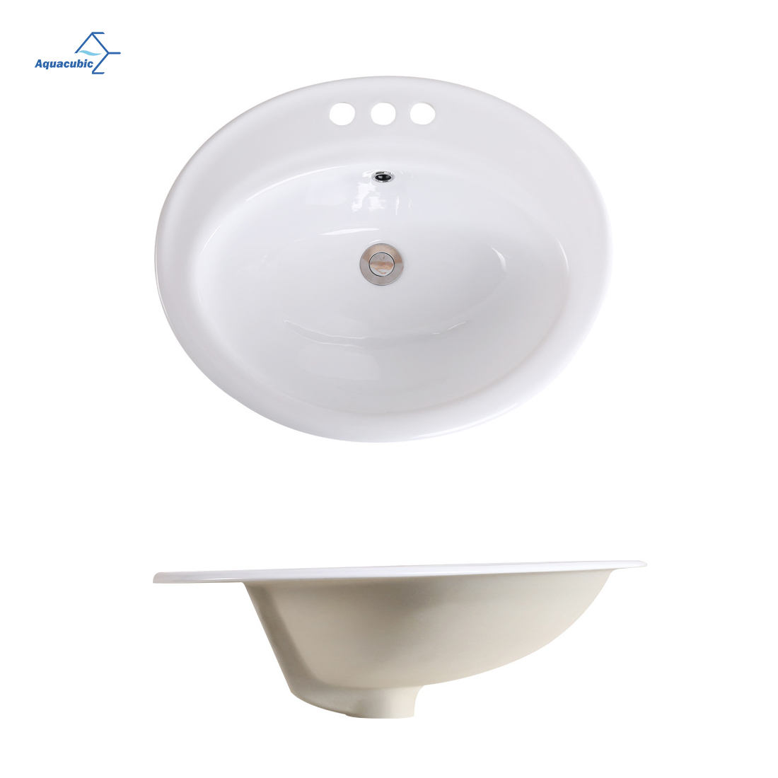 Runder Badezimmer-Waschtisch mit Aufsatztisch und halbintegriertem Keramikwaschbecken