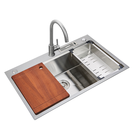 Aquacubic 29 x 18 Zoll Küchenarmaturen Drop In Topmount Workstation Einzelschüssel Handgefertigte Küchenspüle aus 304 Edelstahl