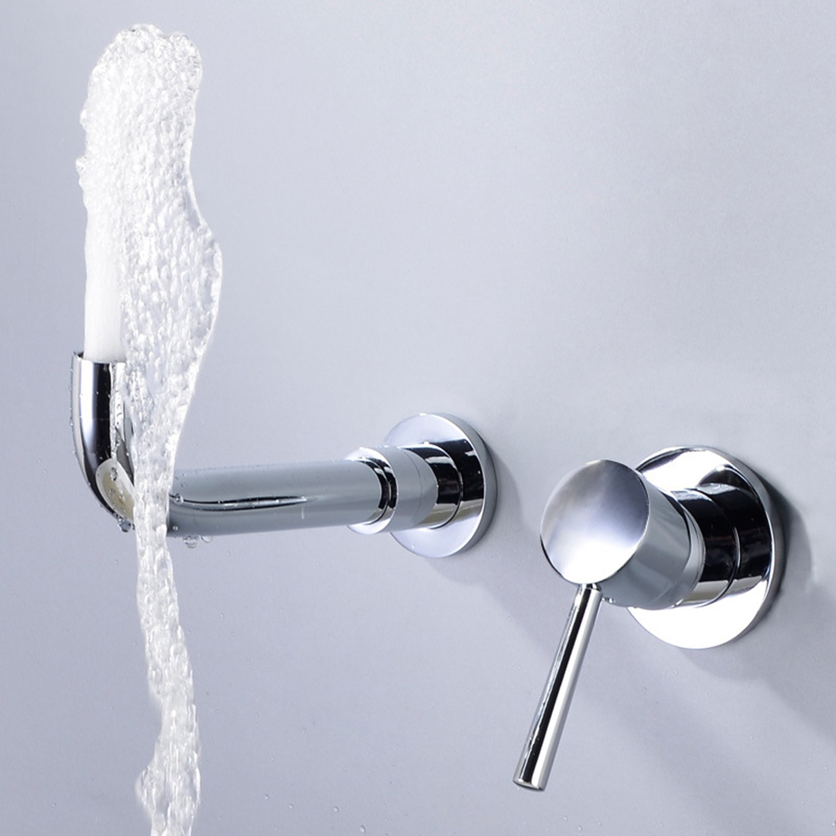 Aquacubic Chrom-Finish Messingkörper Toilette Badezimmer Waschbecken in Wand Waschbecken Wasserhahn