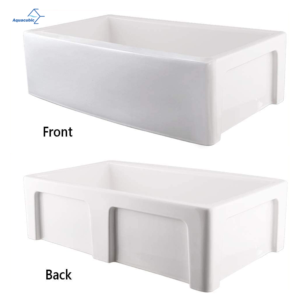 Luxuriöse 24-Zoll-Küchenspüle aus Schamotte-Bauernhaus-Bauernhaus-Keramik-Einzelbecken mit weißer Schürze und Porzellan-Küchenspüle mit UPC-Zertifizierung
