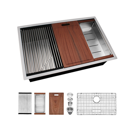 32' x 19' handgefertigter Unterbau-Workstation-Küchenspülenlieferant aus 304-Edelstahl