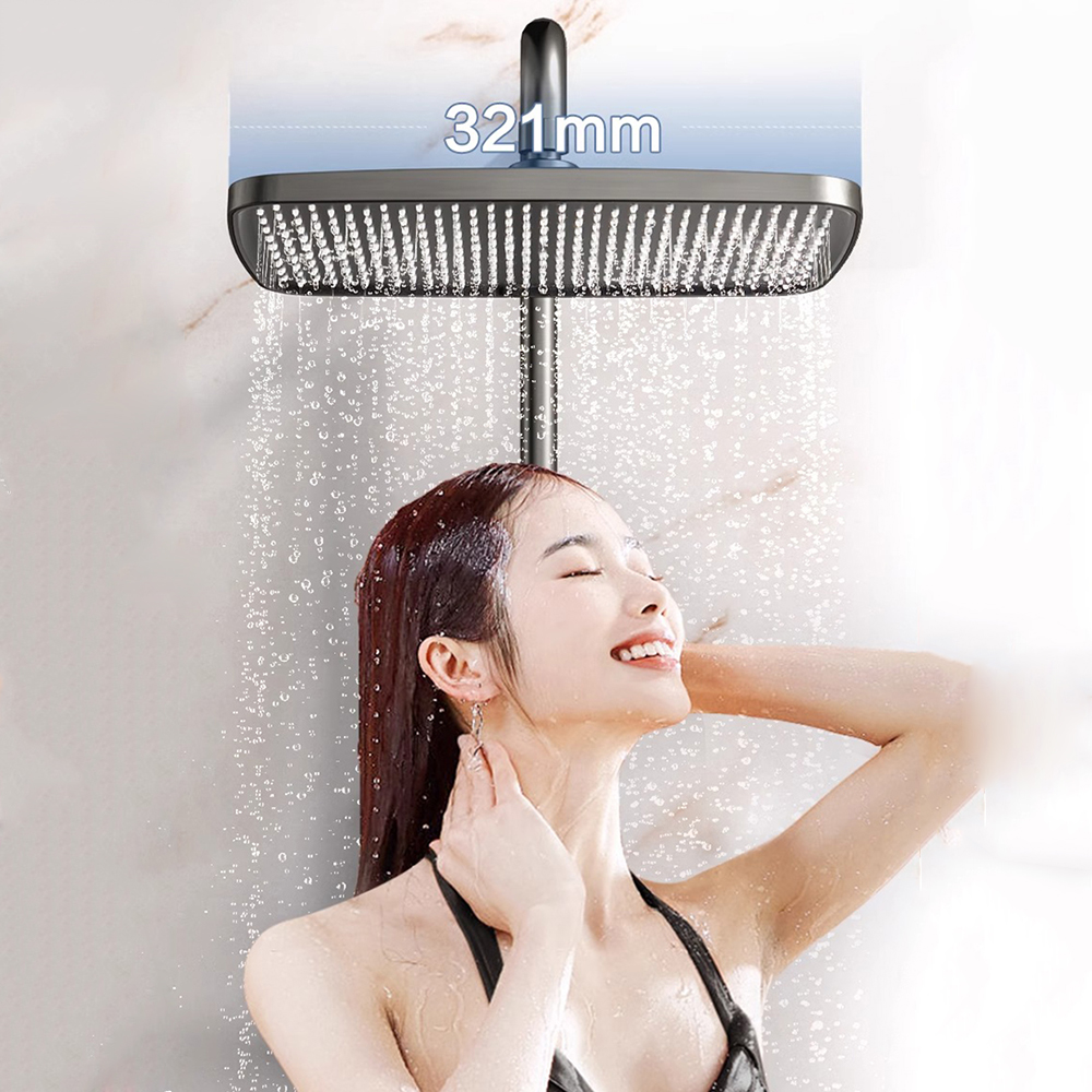 Großhandels-Duschsystem mit thermostatischem 4-Funktions-LED-Digitaldisplay und Klaviertasten-Wand-Duschset