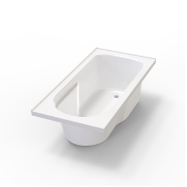 Freistehende Badewanne aus glänzendem weißem Acryl in zeitgenössischem Design AB1808