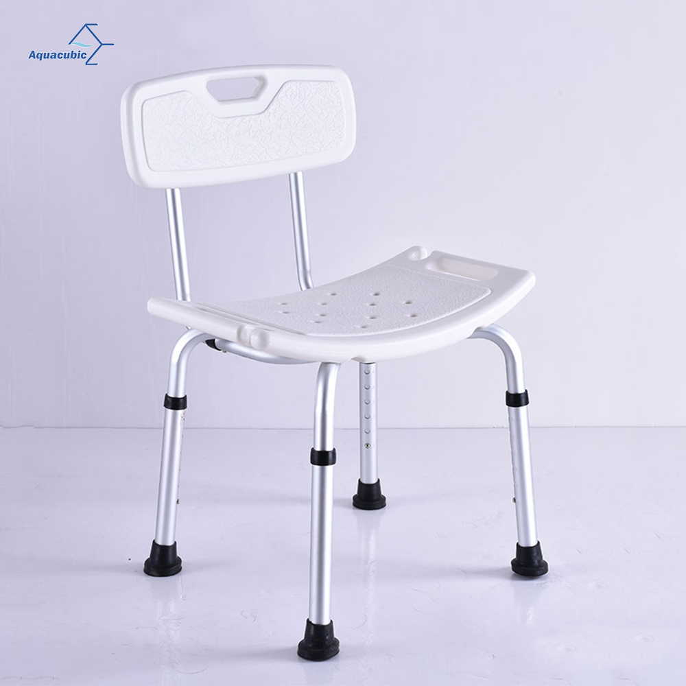 Medizinischer verstellbarer Duschsitz aus Aluminium, Sitzbank, Badehocker, Duschsitz mit Halterung