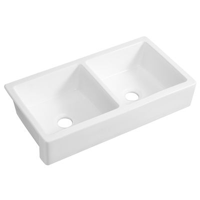 Amerikanischer UPC-Standard, groß, 94 x 48 cm, weiße Schamott-Bauernhaus-Unterbau-Doppelbeckenschürze, Keramik-Küchenspüle