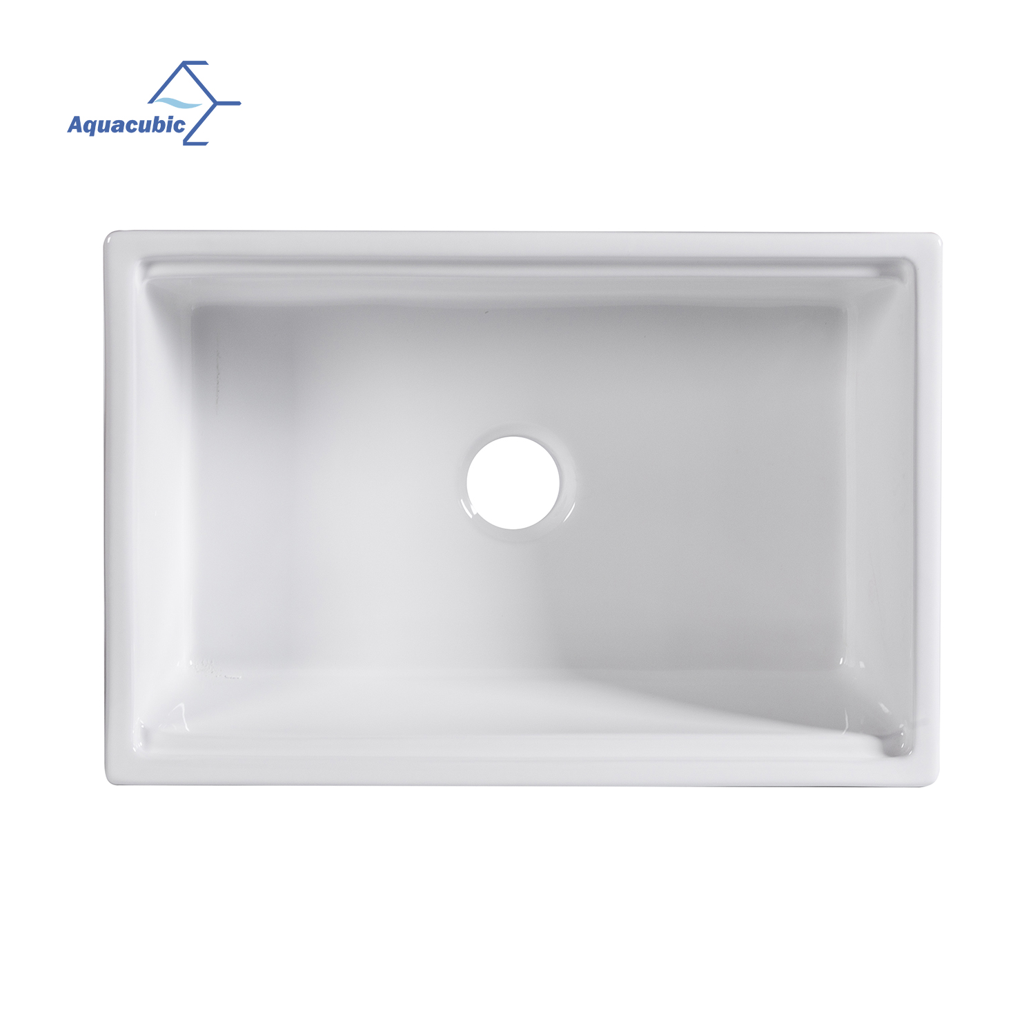 Aquacubic Elegante weiße Einzelschüssel-Arbeitsstation CUPC CE-zertifizierte Keramikspüle 30 Zoll für die Küche