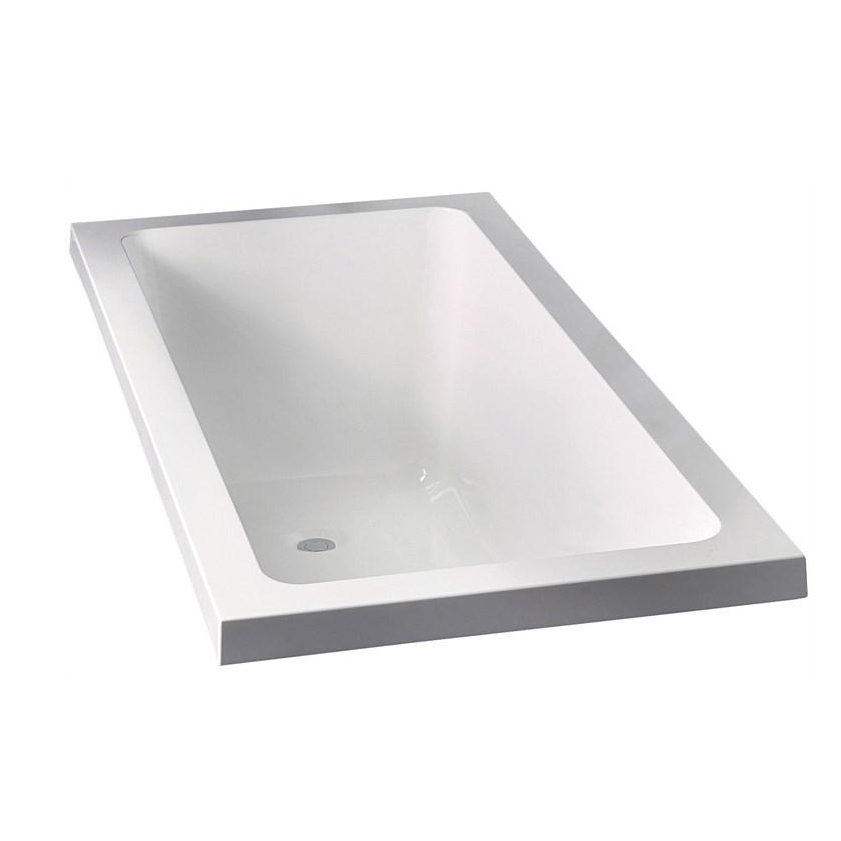 Freistehende Badewanne aus glänzendem weißem Acryl in zeitgenössischem Design AB1677