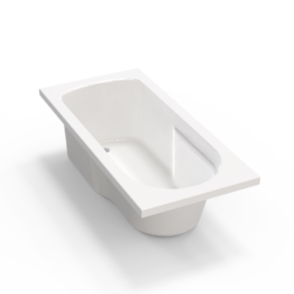 Freistehende Badewanne aus glänzendem weißem Acryl in zeitgenössischem Design AB1808