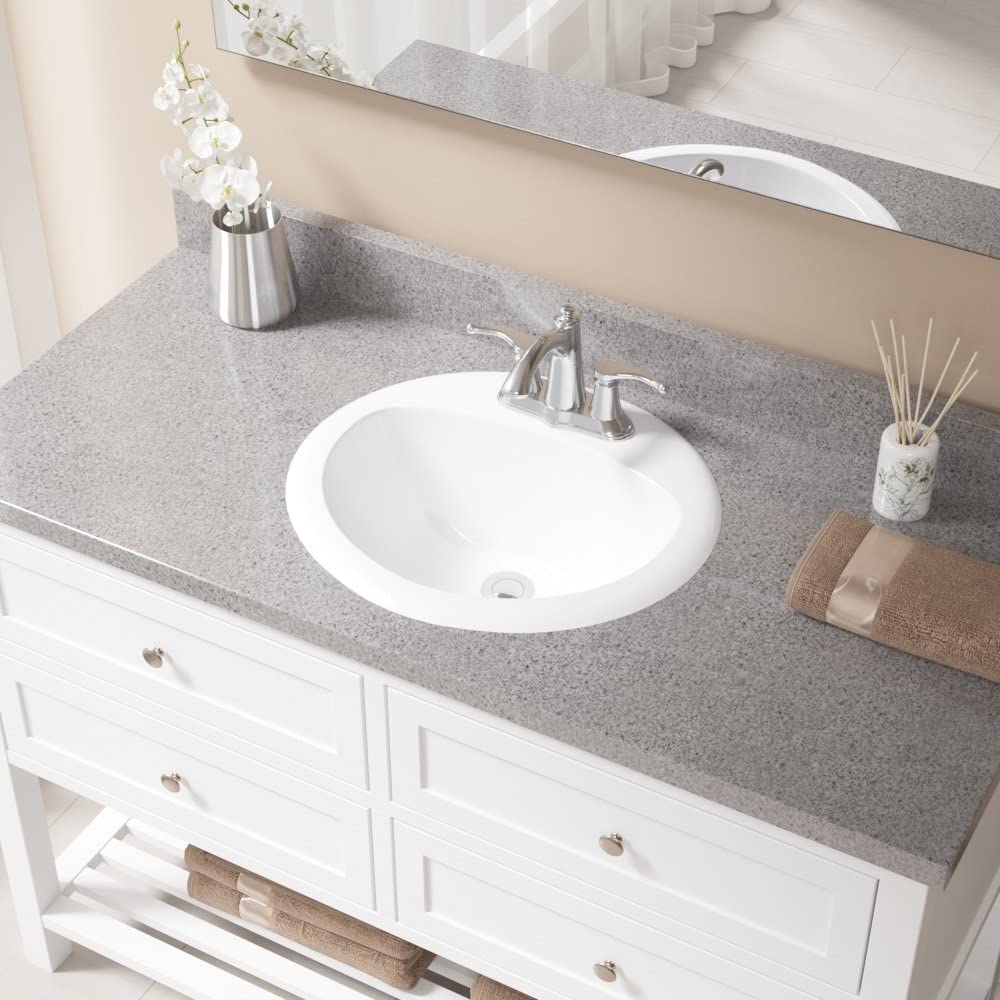 Runder Badezimmer-Waschtisch mit Aufsatztisch und halbintegriertem Keramikwaschbecken