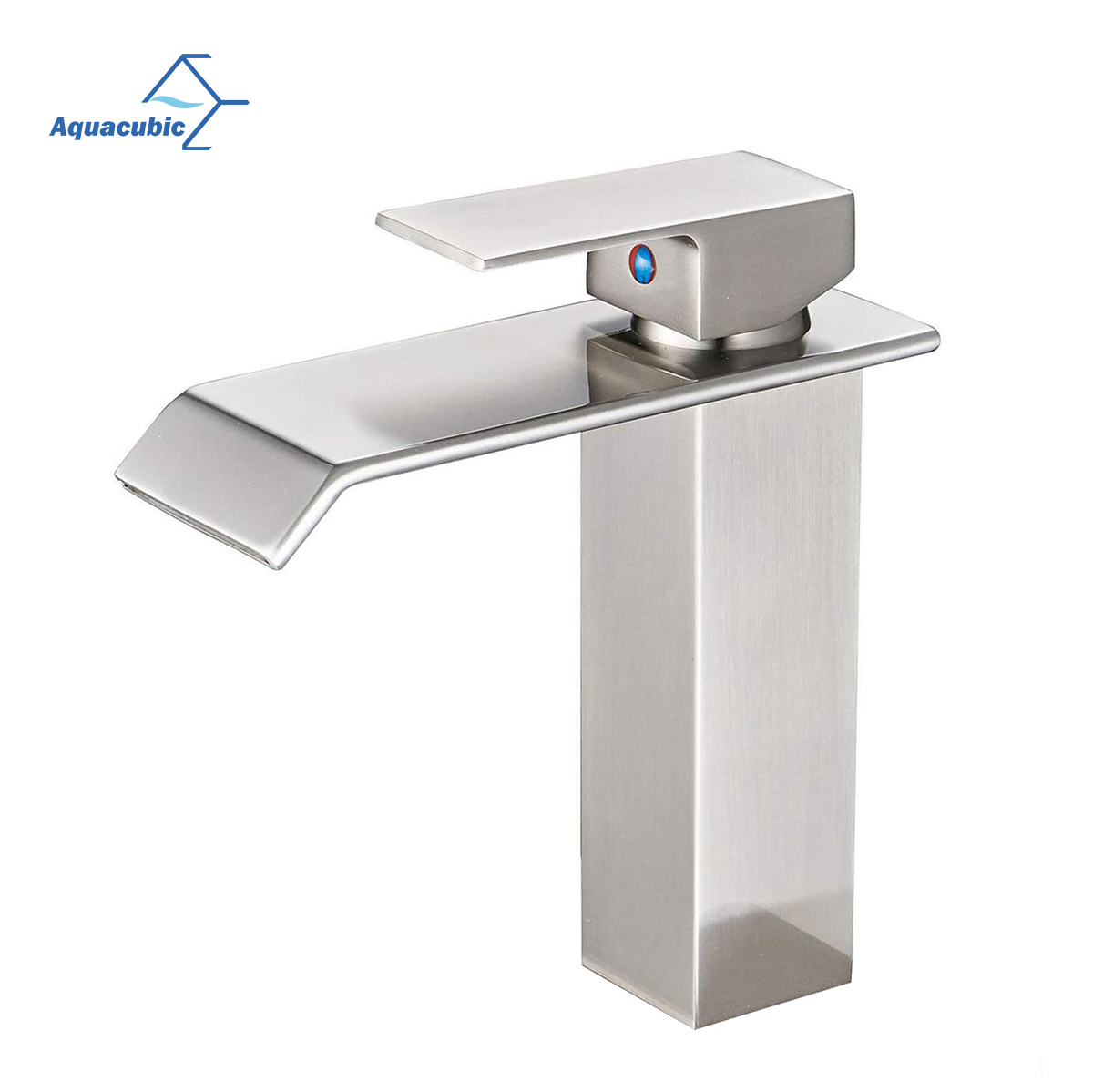 Aquacubic cUPC Einhand-Waschtischarmatur aus gebürstetem Nickel für Toilette, Waschraum, Badezimmer, Waschbecken