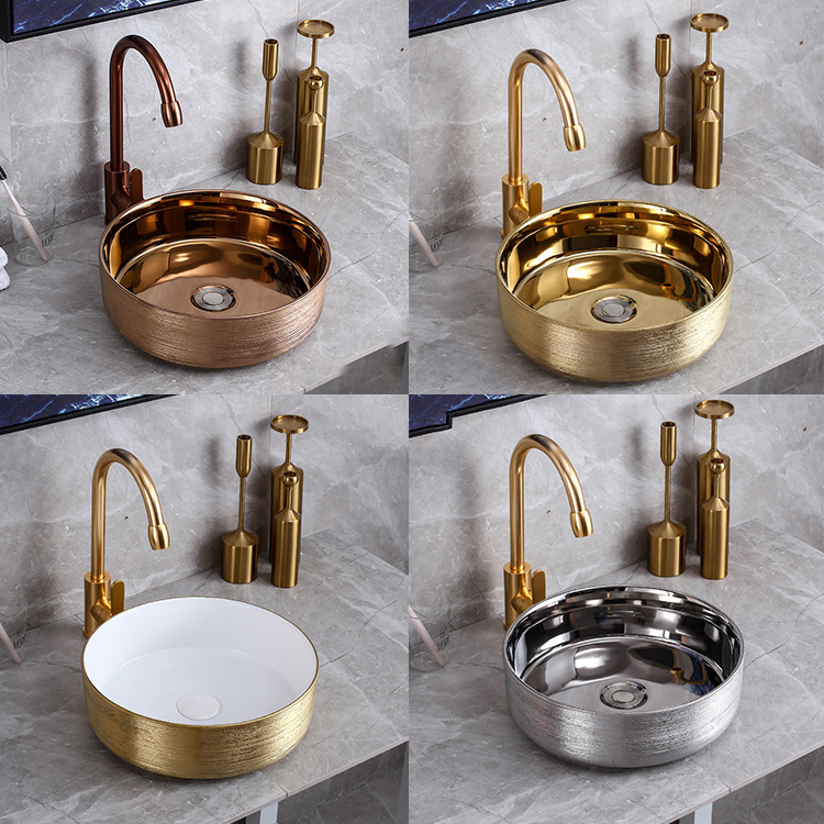 Aquacubic-Set mit luxuriösen metallverglasten Waschbecken: Aufwertendes Küchen- und Badezimmerdesign